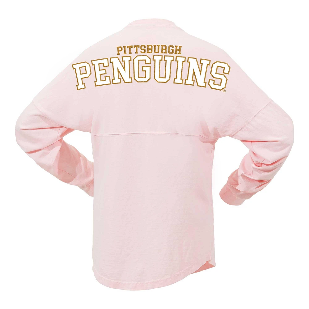 T-shirt à manches longues en jersey rose Fanatics Pittsburgh Penguins Spirit pour femmes