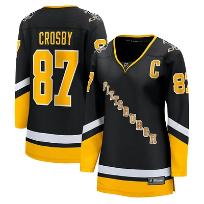 Maillot de joueur alternatif Premier Breakaway des Penguins Pittsburgh 2021/22 Sidney Crosby pour femmes Fanatics