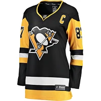 Fanatics pour femmes Sidney Crosby Noir Pittsburgh Penguins Captain Patch Home Breakaway Maillot