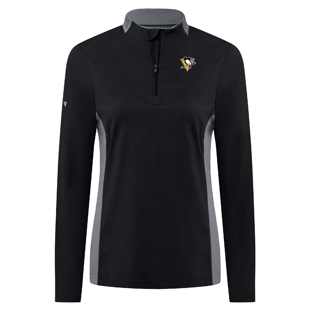 Haut à glissière quart de tour Moxie Insignia Core pour femme des Penguins Pittsburgh Levelwear, noir
