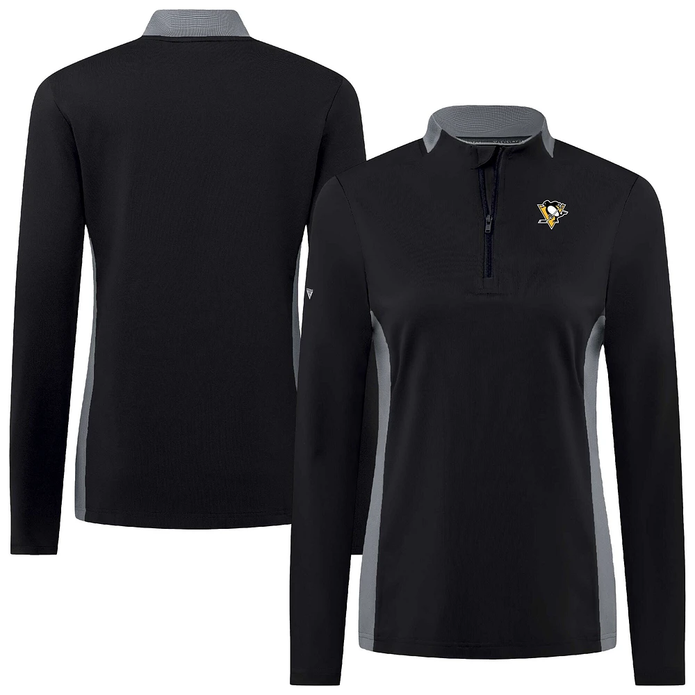 Haut à glissière quart de tour Moxie Insignia Core pour femme des Penguins Pittsburgh Levelwear, noir