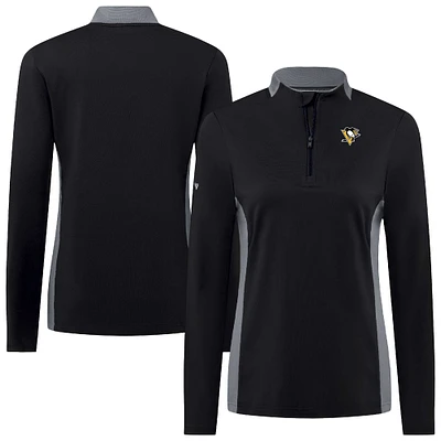 Haut à glissière quart de tour Moxie Insignia Core pour femme des Penguins Pittsburgh Levelwear, noir