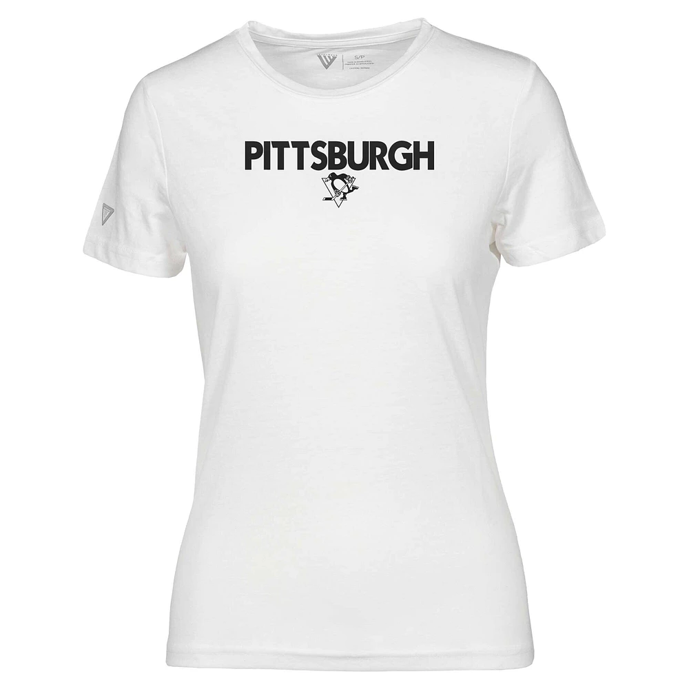 T-shirt Maddox City Capsule blanc pour femme des Penguins de Pittsburgh Levelwear