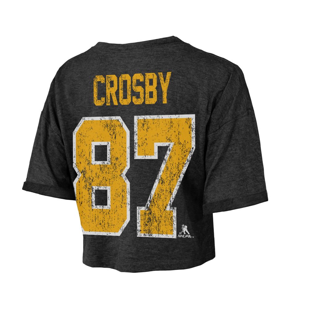 Sidney Crosby Pittsburgh Penguins Black Name And Number Short Sleeve Player  T Shirt