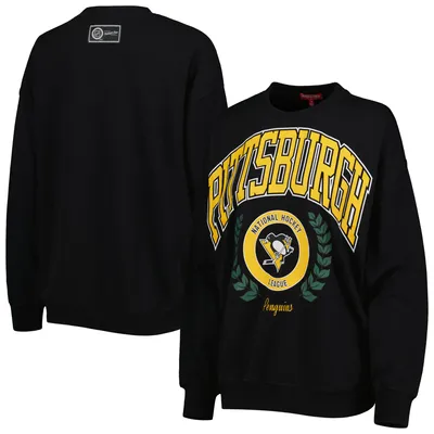 Women's Pittsburgh Steelers Mitchell & Ness Black/Gold Big Face Pullover  Sweatshirt