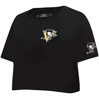 Women's Pro Standard Black Pittsburgh Penguins Classic Boxy Cropped T-Shirt