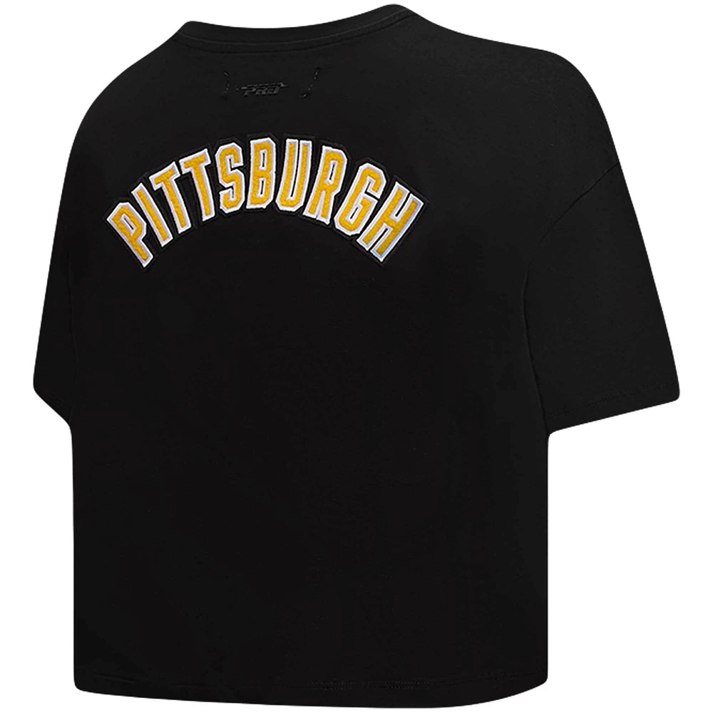 Women's Pro Standard Black Pittsburgh Penguins Classic Boxy Cropped T-Shirt