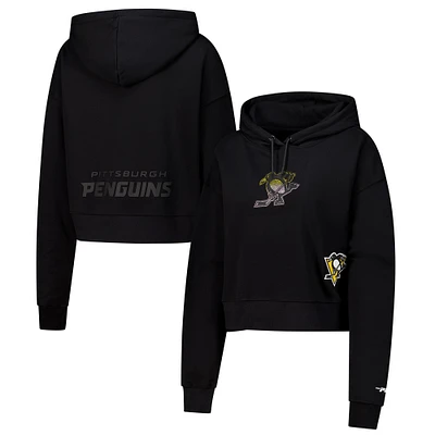 Sweat à capuche court Jewels Pro Standard pour femme, noir, des Penguins de Pittsburgh