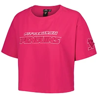 Women's Pro Standard Pittsburgh Penguins Triple Pink Cropped Boxy T-Shirt