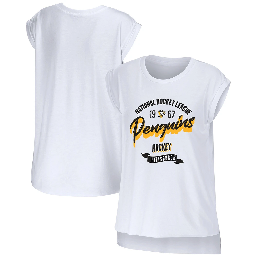 Women's WEAR by Erin Andrews White Pittsburgh Penguins Domestic Tank Top