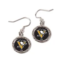 Pittsburgh Penguins WinCraft Women's New Logo Round Dangle Earrings