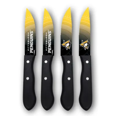 Pittsburgh Penguins Woodrow 4-Piece Stainless Steel Steak Knife Set