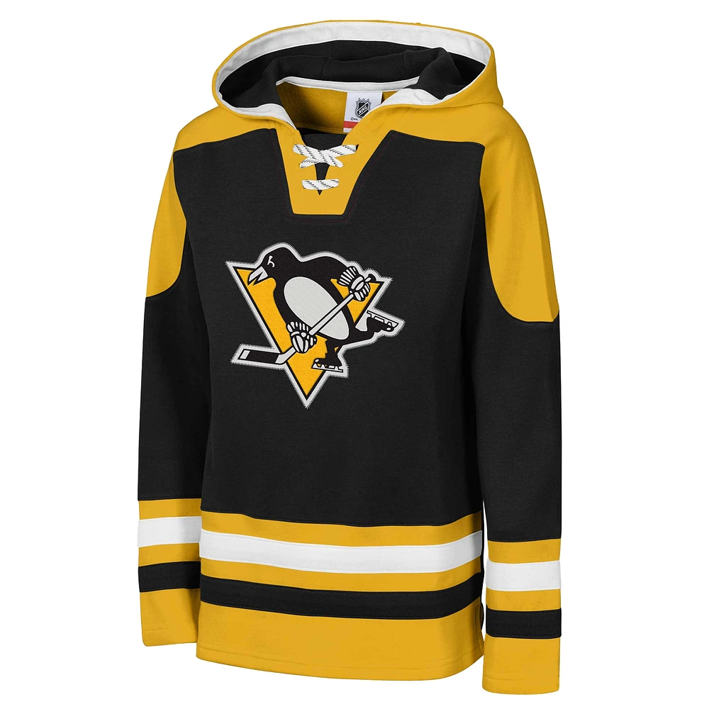 Sweat à capuche col en V Ageless Must Have pour jeunes Penguins de Pittsburgh noirs