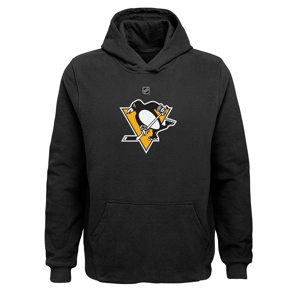 Youth Black Pittsburgh Penguins Primary Logo Pullover Hoodie