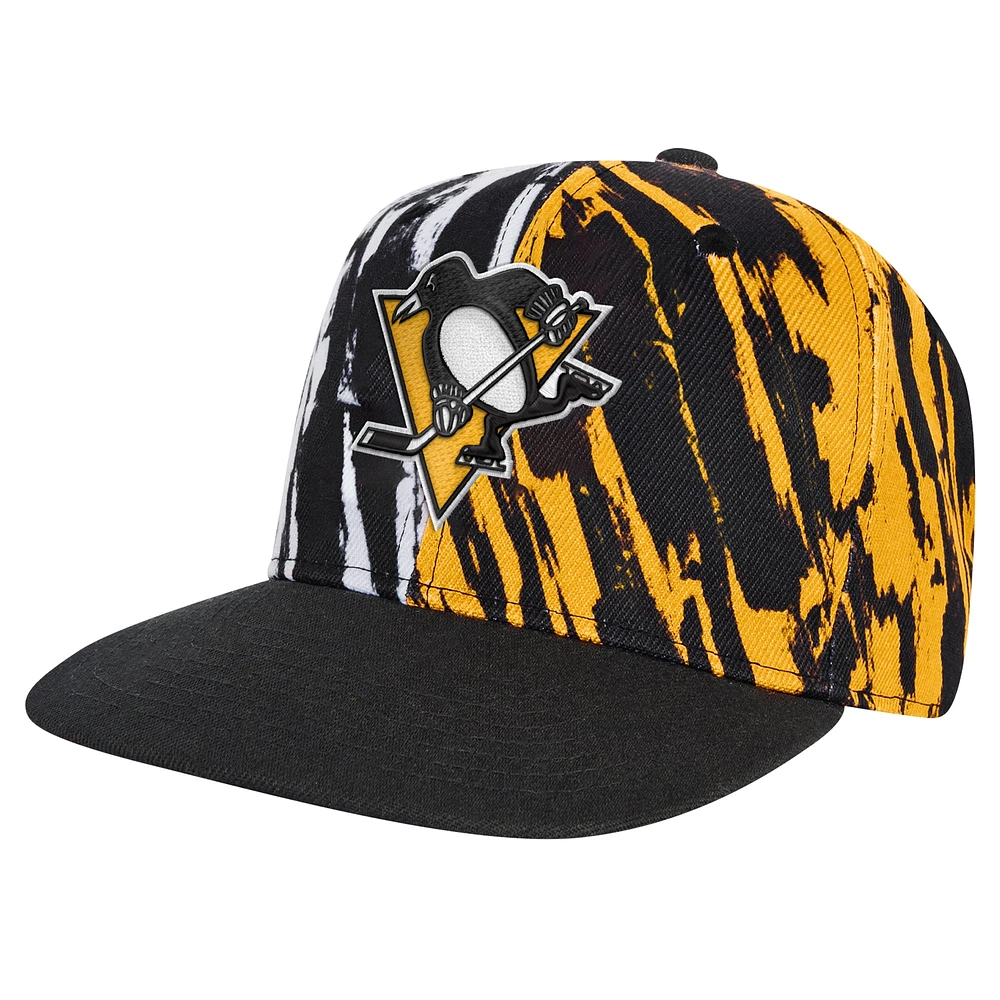 Casquette snapback à visière plate noire pour jeunes Penguins de Pittsburgh Propel