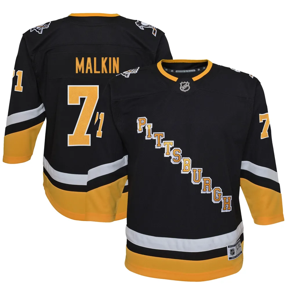 Maillot de joueur premier ministre alternatif des Penguins Pittsburgh noir Evgeni Malkin pour jeune 2021/22