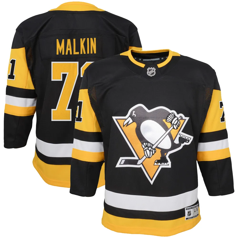 Maillot de joueur premier ministre à domicile des Penguins Pittsburgh noir Evgeni Malkin pour jeunes