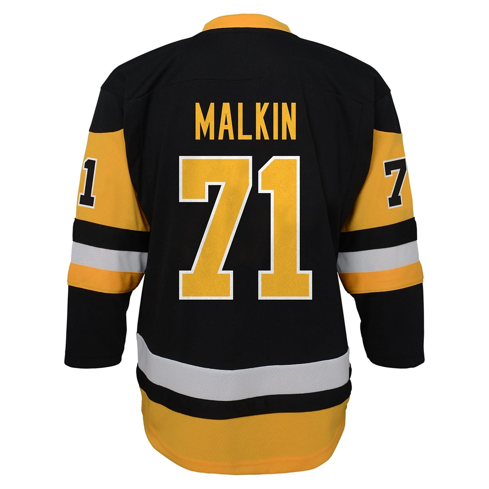 Maillot de joueur réplique à domicile des Penguins Pittsburgh noir Evgeni Malkin pour jeunes