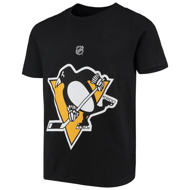 T-shirt noir avec nom et numéro du joueur des Penguins de Pittsburgh Evgeni Malkin pour jeune