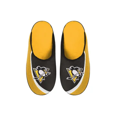 Pittsburgh Penguins FOCO Youth Big Logo Color Edge Slippers
