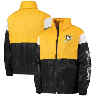 Pittsburgh Penguins Youth Goal Line Full-Zip Hoodie Windbreaker Jacket - Gold/Black