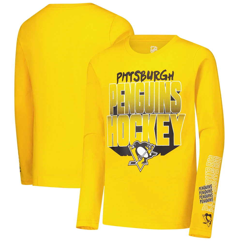 Youth Gold Pittsburgh Penguins Standout Long Sleeve T-Shirt