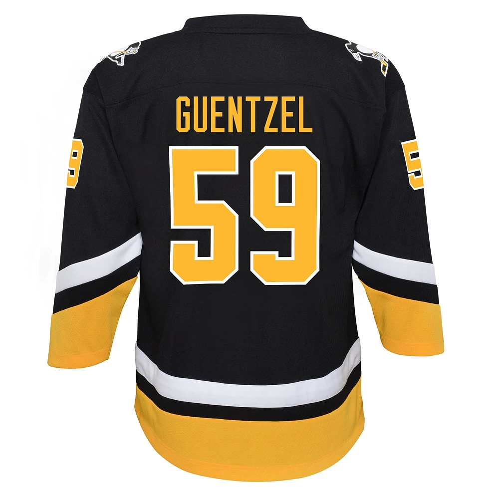 Maillot de joueur réplique alternative des Penguins Pittsburgh noirs Jake Guentzel pour jeunes 2021/22