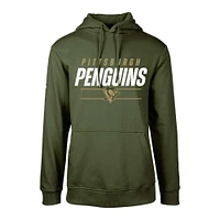 Youth Levelwear Olive Pittsburgh Penguins Podium Fleece Pullover Hoodie