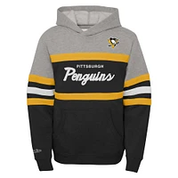 Youth Mitchell & Ness Black Pittsburgh Penguins Head Coach Pullover Hoodie