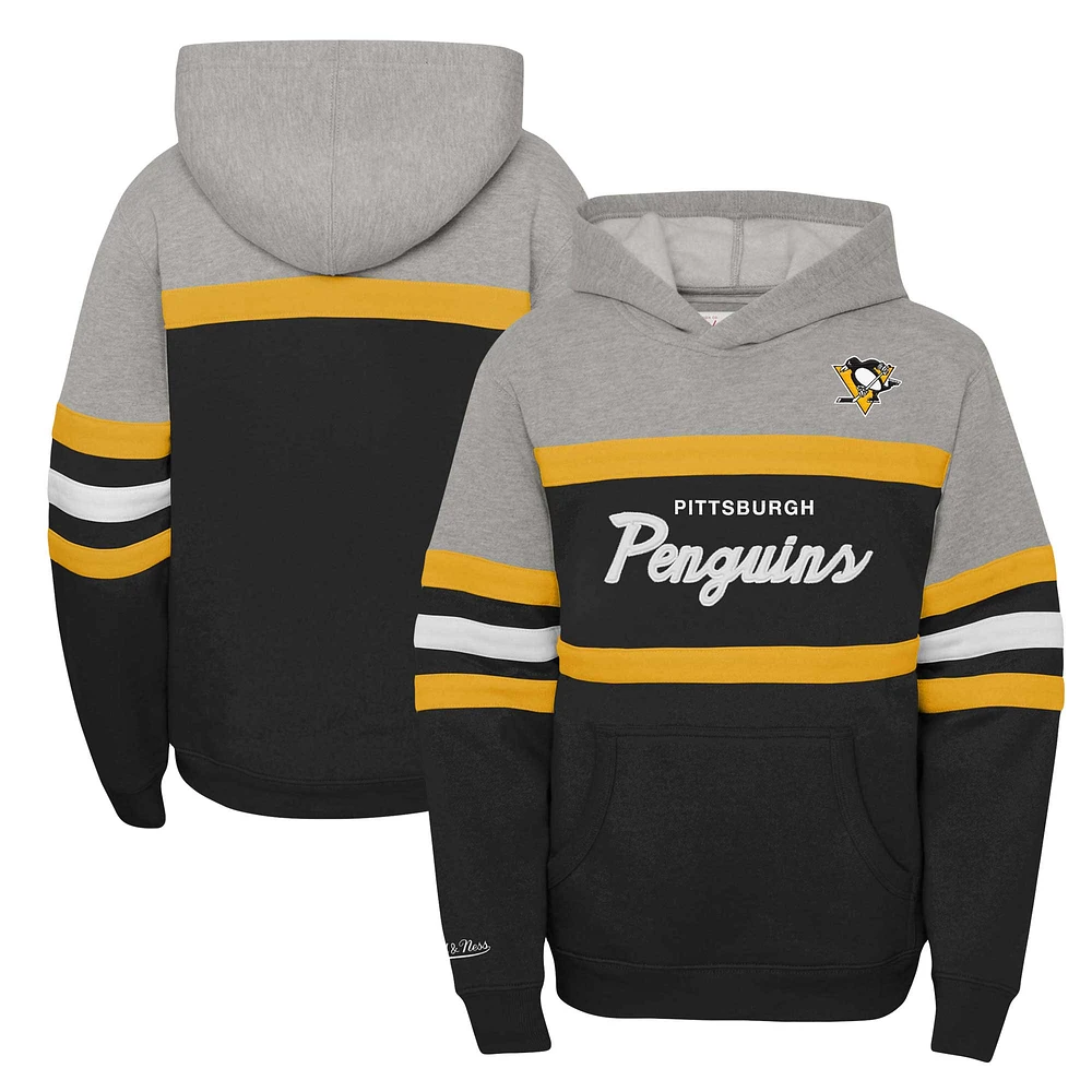 Youth Mitchell & Ness Black Pittsburgh Penguins Head Coach Pullover Hoodie