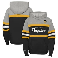 Sweat à capuche gris Mitchell & Ness pour entraîneur-chef des Penguins de Pittsburgh jeunes