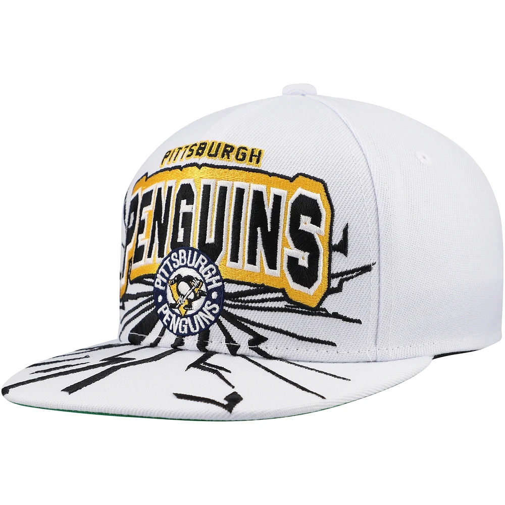 Youth Mitchell & Ness White Pittsburgh Penguins After Shock Snapback Hat