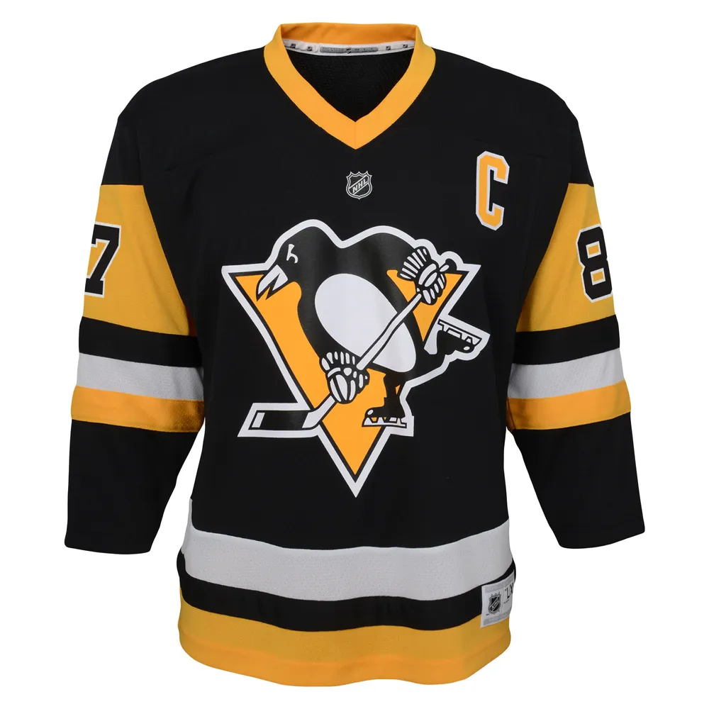 Maillot de joueur réplique à domicile Sidney Crosby des Penguins Pittsburgh noir pour jeunes