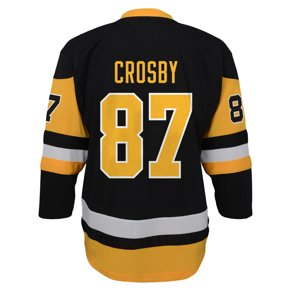 Youth Sidney Crosby Black Pittsburgh Penguins Captain Patch Home Replica  Player Jersey