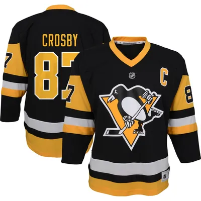 Maillot de joueur réplique à domicile Sidney Crosby des Penguins Pittsburgh noir pour jeunes