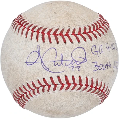 Andrew McCutchen Pittsburgh Pirates Autographed Game-Used Baseball vs. Philadelphia Phillies on April 14, 2024 with "GU 4-14-24" and "300th HR Game" Inscriptions