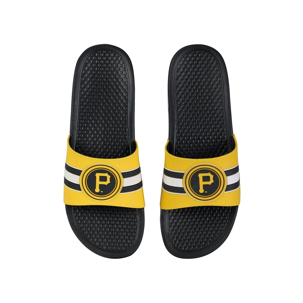 FOCO Pittsburgh Pirates Stripe Raised Slide Sandals