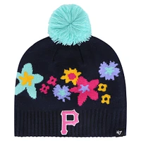 Bonnet en tricot bouton d'or des Pirates de Pittsburgh '47 bleu marine pour filles avec pompon