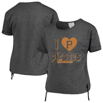 Soft As A Grape Gray Pittsburgh Pirates Plus Size V-neck Jersey T