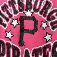 Girl's Youth New Era Pink Pittsburgh Pirates Jersey Stars V-Neck T-Shirt