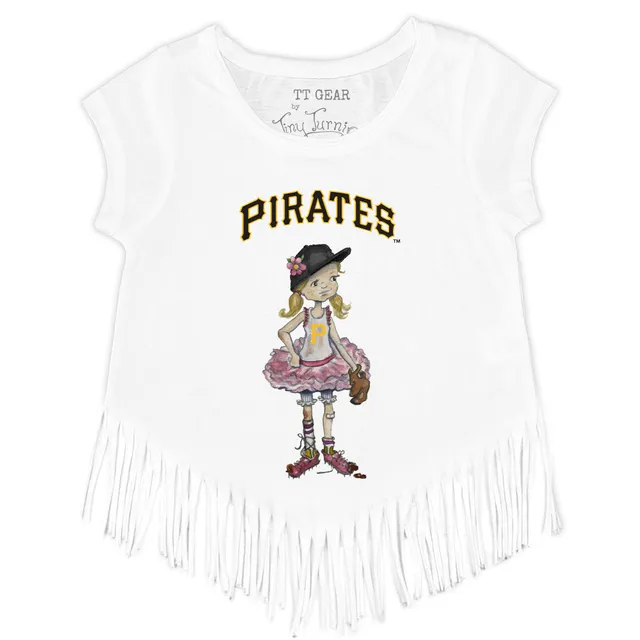 Lids Pittsburgh Pirates Tiny Turnip Girls Youth Angel Wings Fringe T-Shirt  - Black