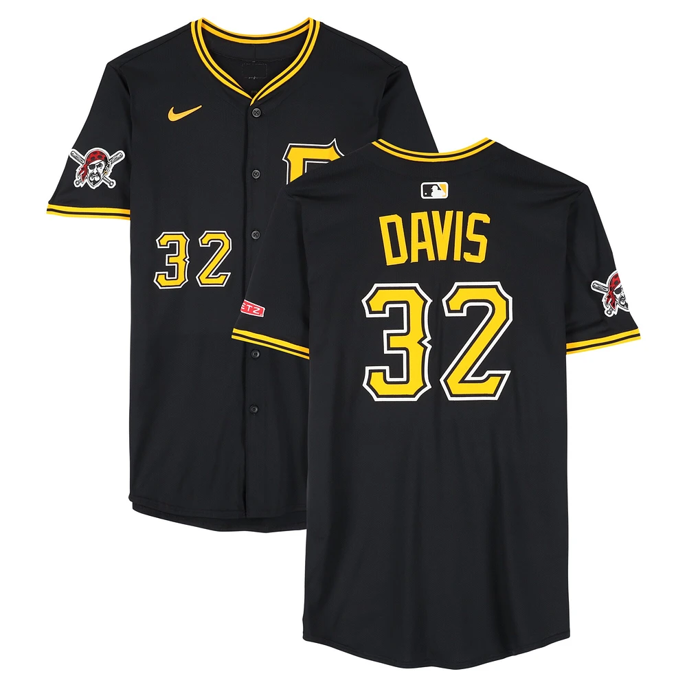 Maillot Nike noir n° 32 des Pirates de Pittsburgh, Henry Davis, utilisé lors du match contre les Orioles de Baltimore