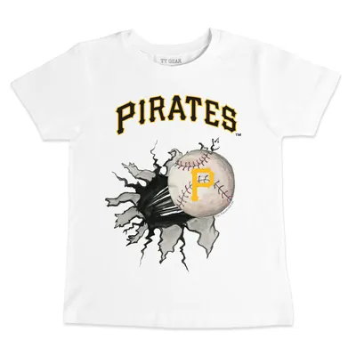 Women's Tiny Turnip White Pittsburgh Pirates Stacked T-Shirt