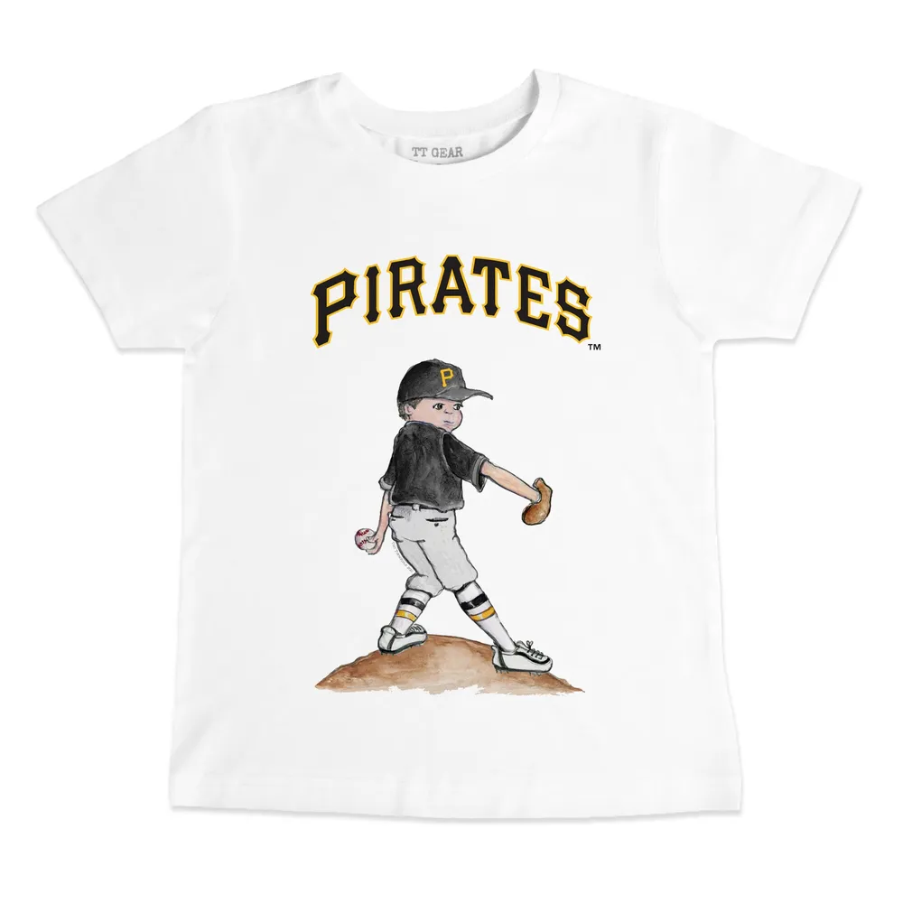 Women's Tiny Turnip White Pittsburgh Pirates Stacked T-Shirt