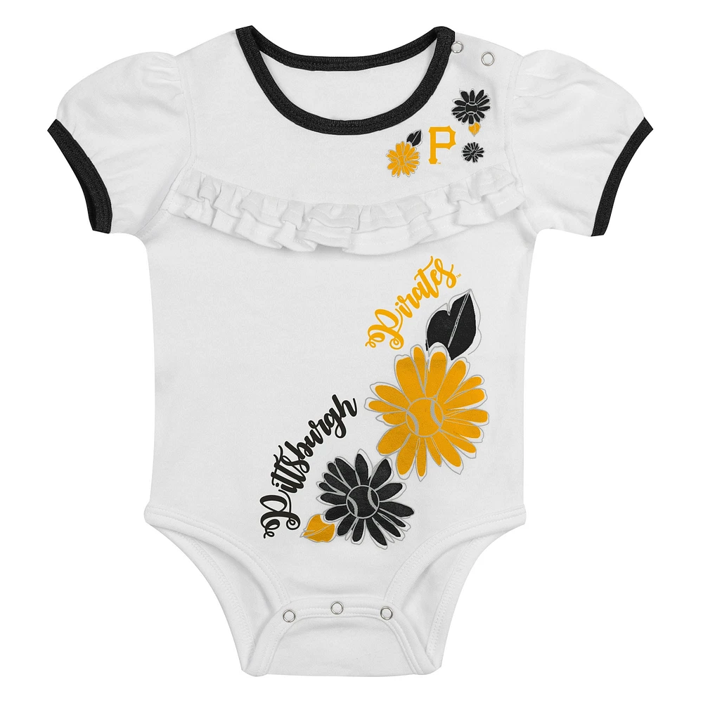 Infant  White Pittsburgh Pirates Sweet Catcher 3-Piece Headband Skirt Set