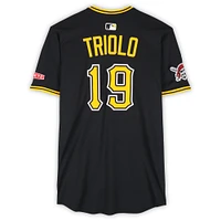 Maillot Nike noir n° 19 de Jared Triolo des Pirates de Pittsburgh, utilisé lors des matchs des 10 et 14 mars 2025