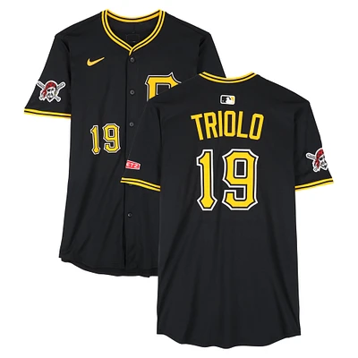Maillot Nike noir n° 19 de Jared Triolo des Pirates de Pittsburgh, utilisé lors des matchs des 10 et 14 mars 2025