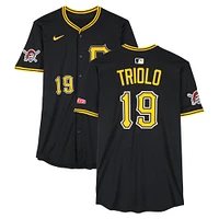 Maillot Nike noir n° 19 de Jared Triolo des Pirates de Pittsburgh, utilisé lors des matchs des 10 et 14 mars 2025