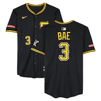 Maillot Nike noir n° 3 de Ji-Hwan Bae des Pirates de Pittsburgh, utilisé lors des matchs des 10, 11, 14 et 15 mars 2025