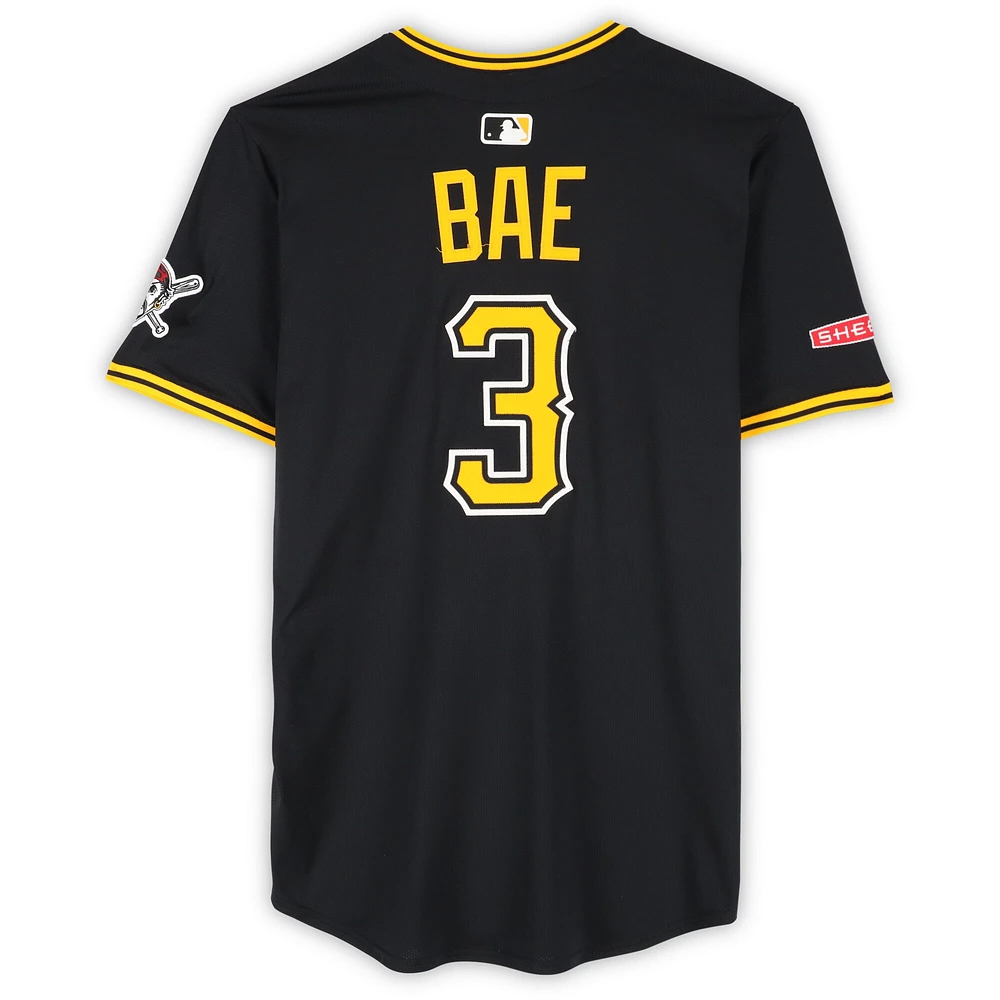 Maillot Nike noir n° 3 de Ji-Hwan Bae des Pirates de Pittsburgh, utilisé lors des matchs des 10, 11, 14 et 15 mars 2025
